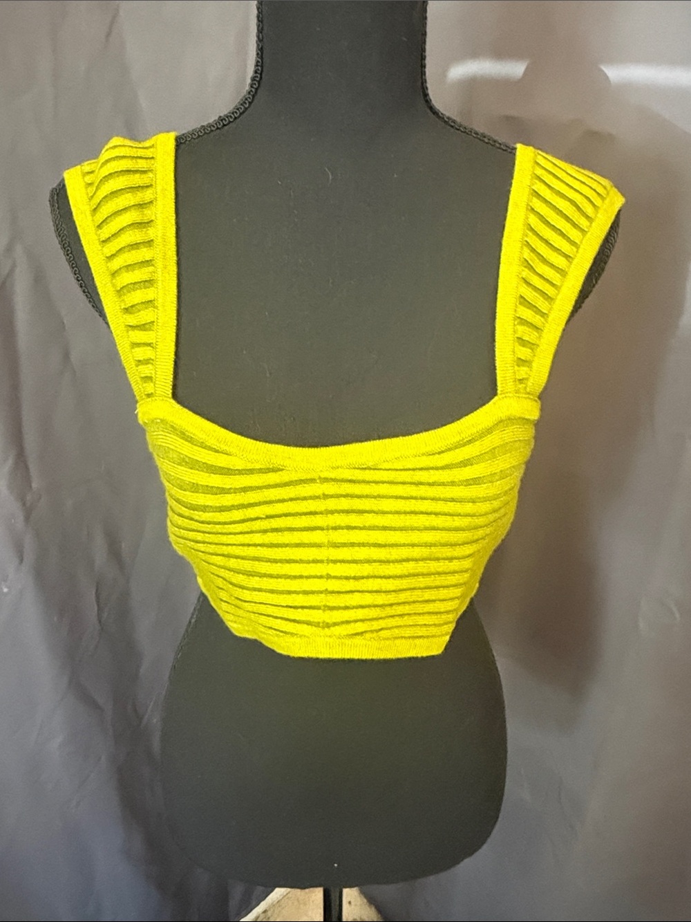 wild fable Neon Yellow Ribbed Crop Tank